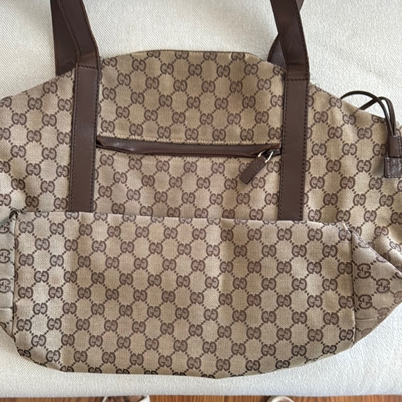 Gucci Brown Monogram Tote Bag - Picture 2 of 6